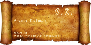 Vrana Kálmán névjegykártya